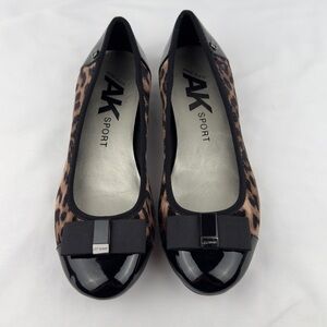 Anne Klein Leopard Print Flats with Black Trim